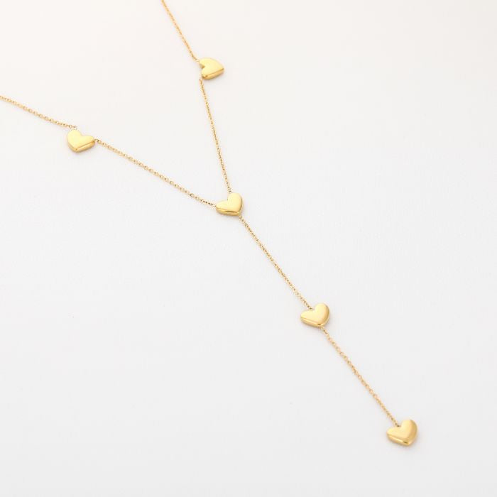 Y ketting met hartjes