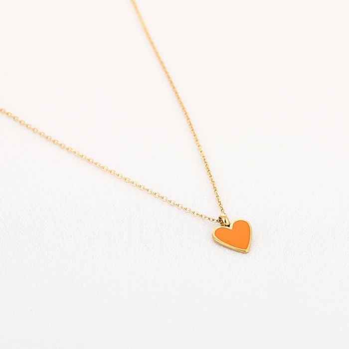Oranje hartje ketting