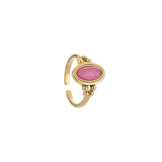 Natuursteen ring roze