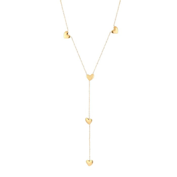 Y ketting met hartjes