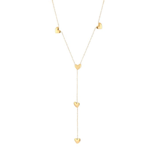 Y ketting met hartjes