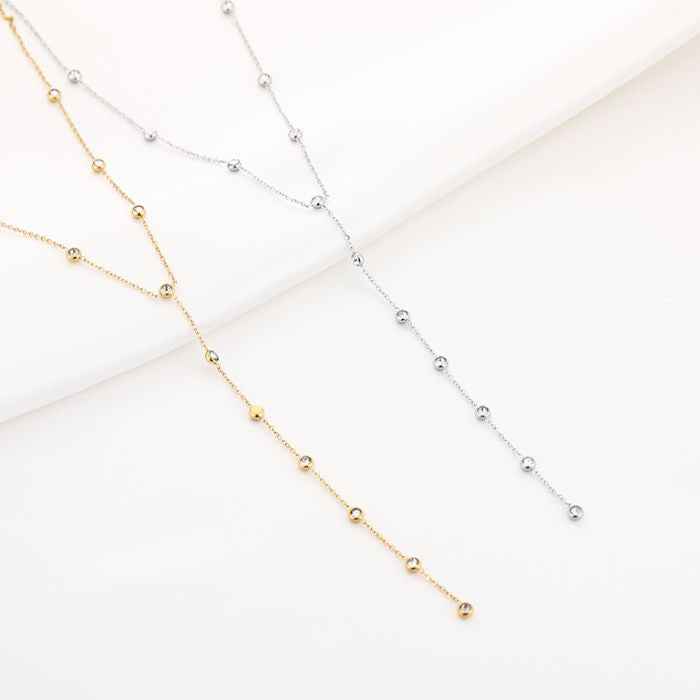 Y ketting met zirkonia