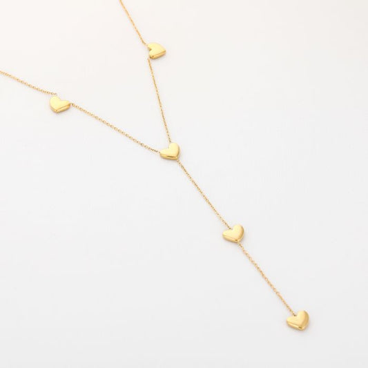 Y ketting met hartjes