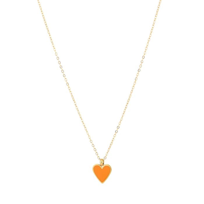 Oranje hartje ketting