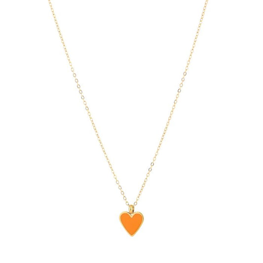 Oranje hartje ketting