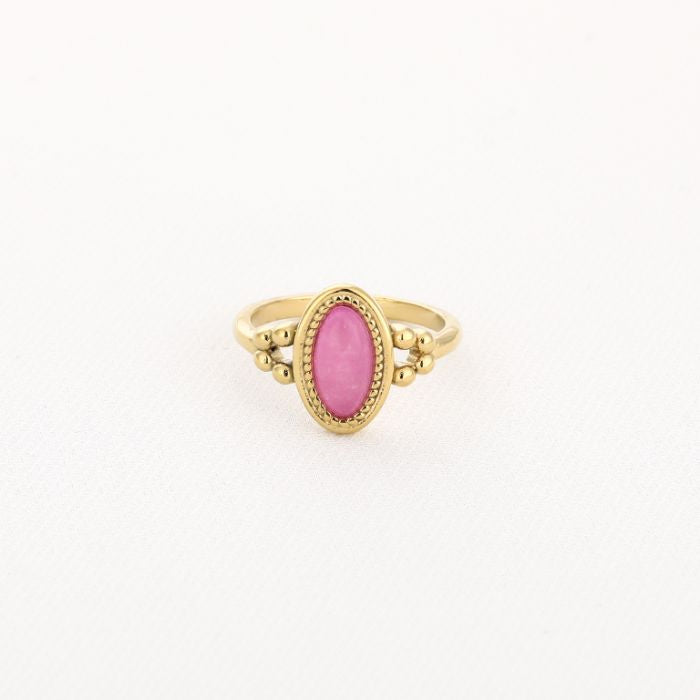 Natuursteen ring roze