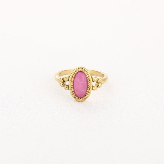 Natuursteen ring roze